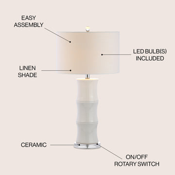 Tiki 26.5" Ceramic LED Table Lamp - JONATHAN Y